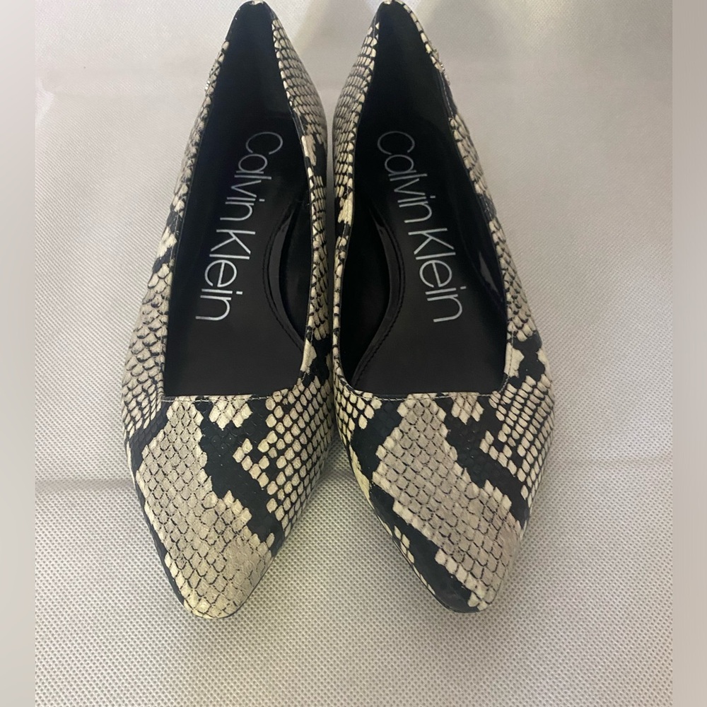 Calvin Klein snakeskin flats